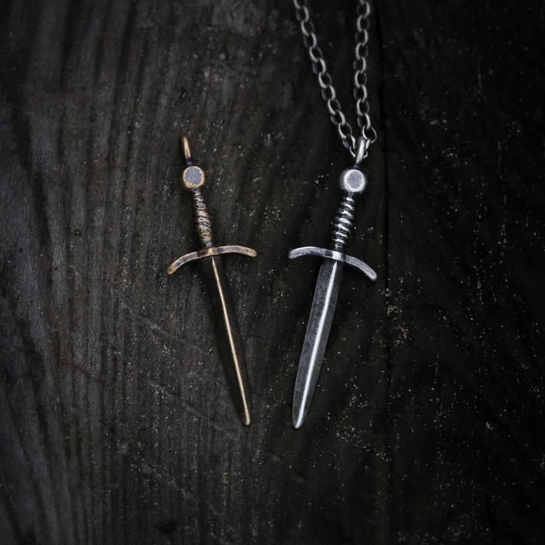 *Made-To-Order* Sword Necklace Sterling Silver or Bronze