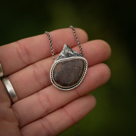Stories in Stone Sterling Silver Mountain Necklace