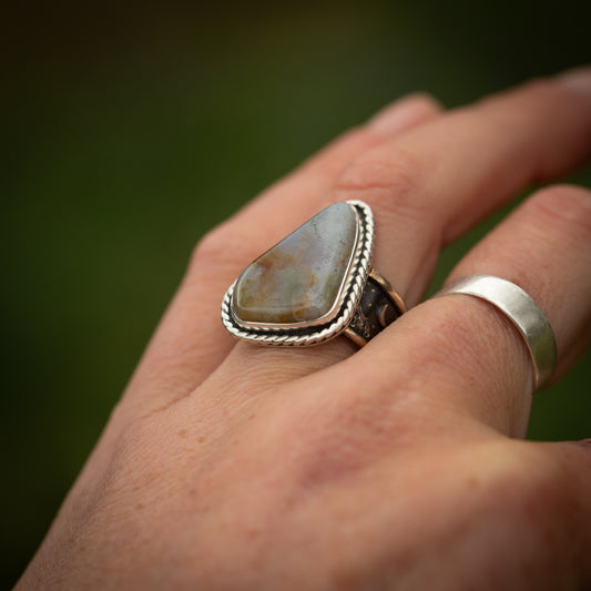 Celestial Ridge Size 7 Sterling Silver and Bronze Ring