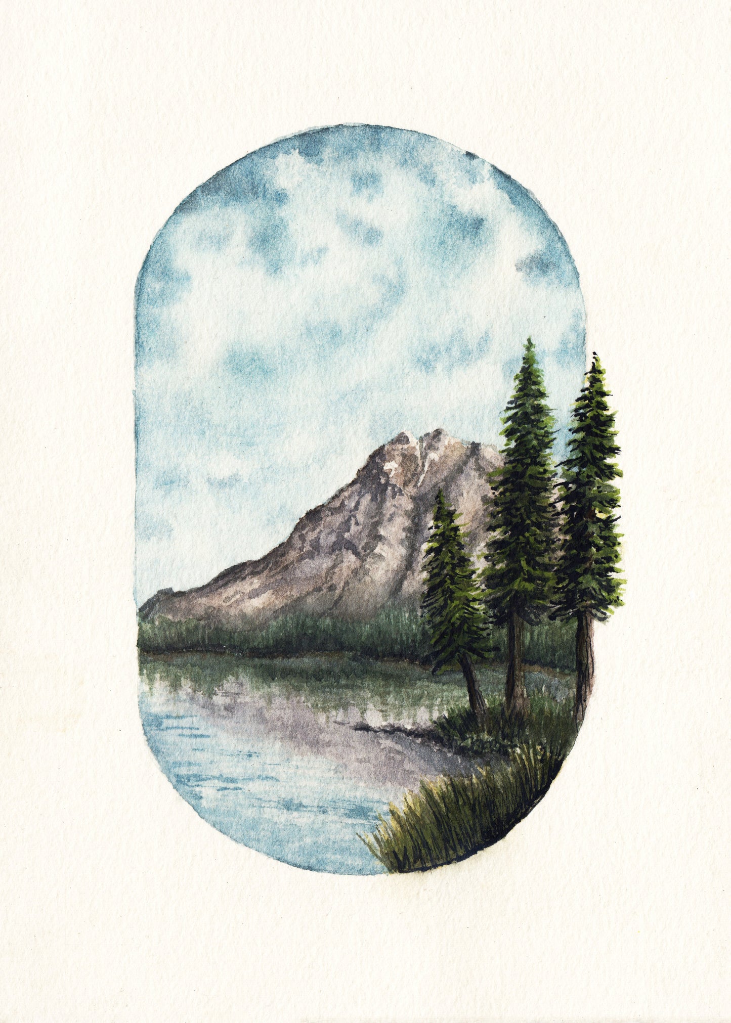 Alpine Lake Giclee Watercolor Print