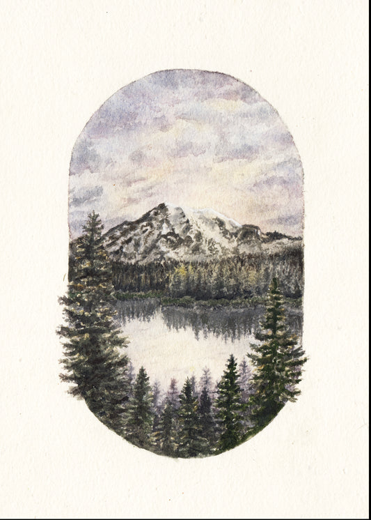Mt. Rainer Giclee Watercolor Print