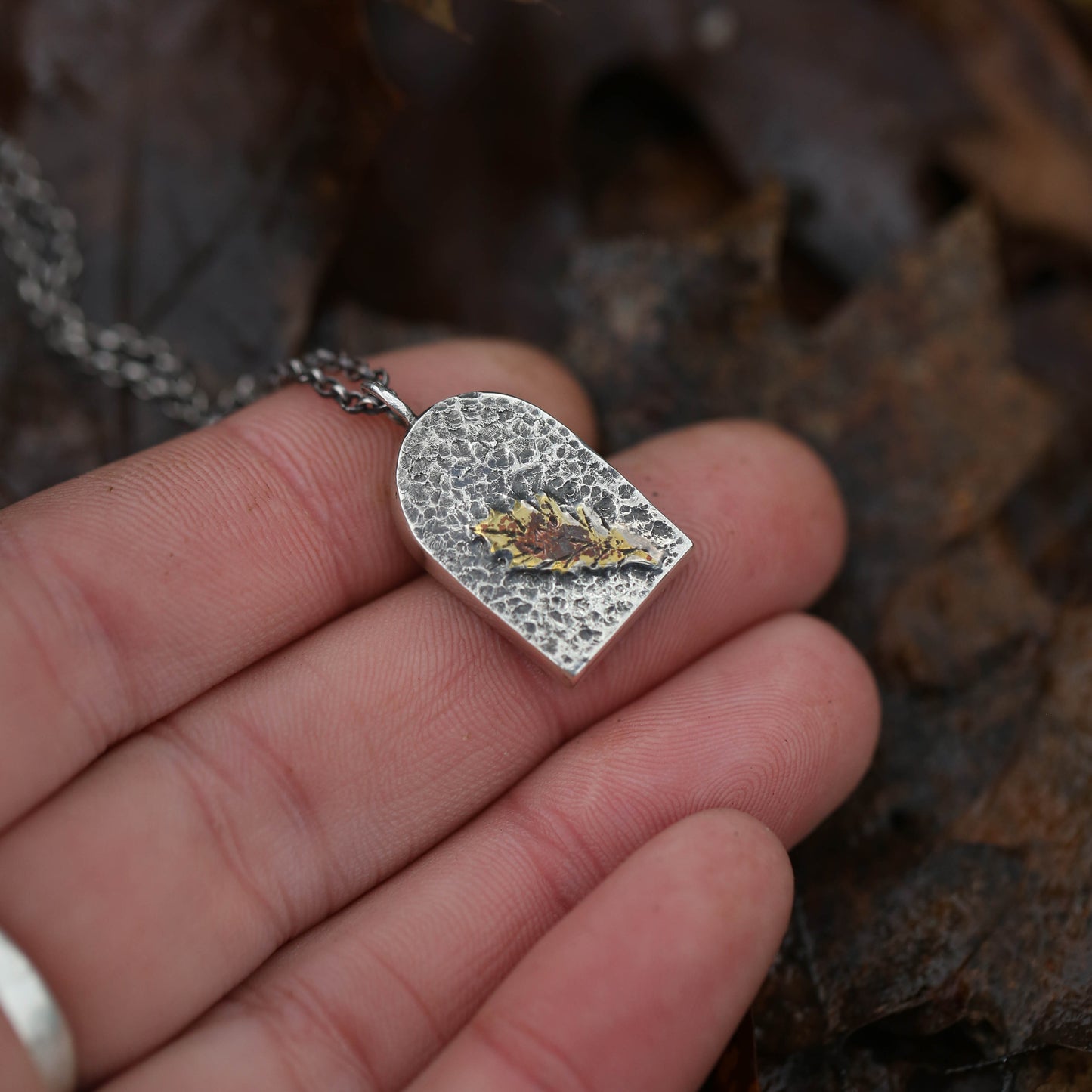 Sacred Oak Sterling Silver and Brass Necklace