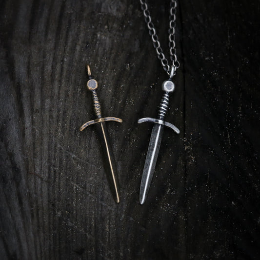 *Made-To-Order* Sword Necklace Sterling Silver or Bronze