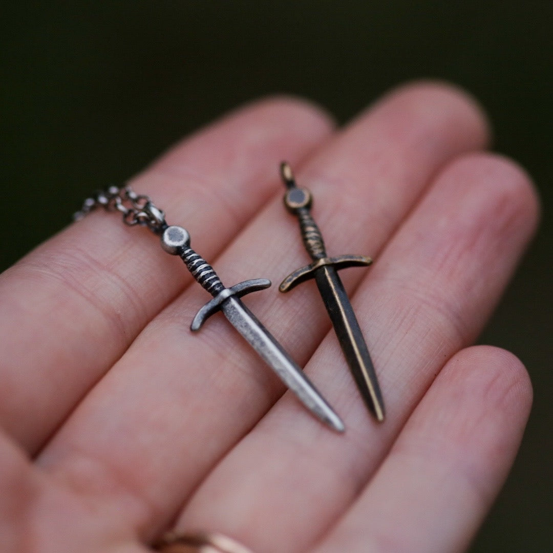 *Made-To-Order* Sword Necklace Sterling Silver or Bronze