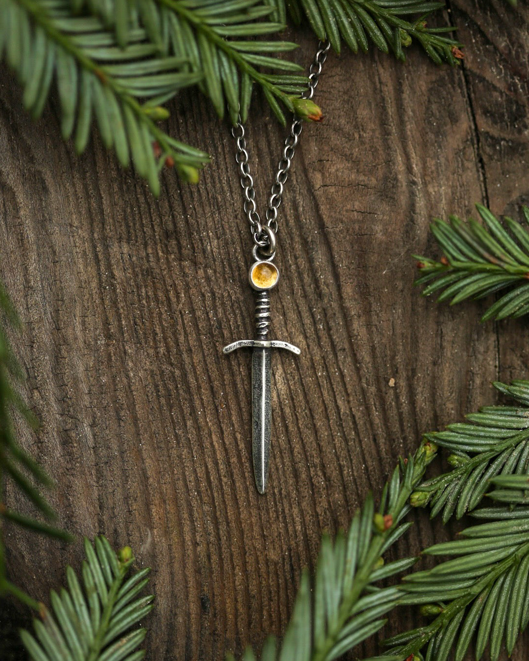 *Pre-Order* The Fireheart Sword Necklace - Sterling Silver & Citrine