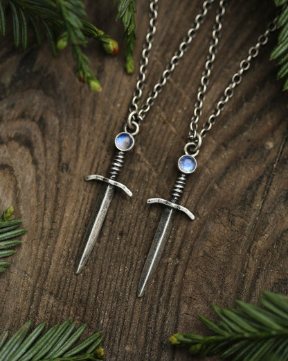 *Pre-Order* Moonstone Sword Necklace Sterling Silver