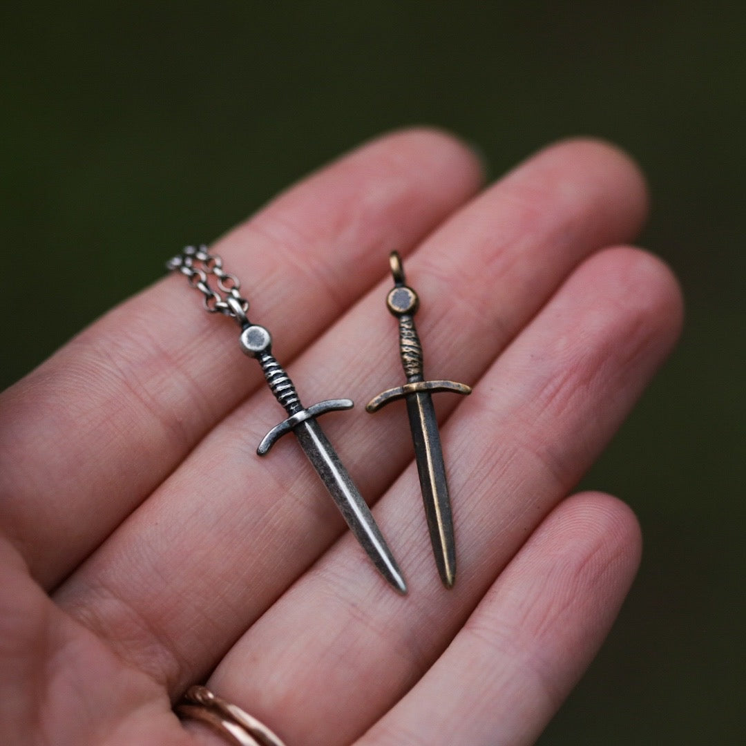 *Made-To-Order* Sword Necklace Sterling Silver or Bronze