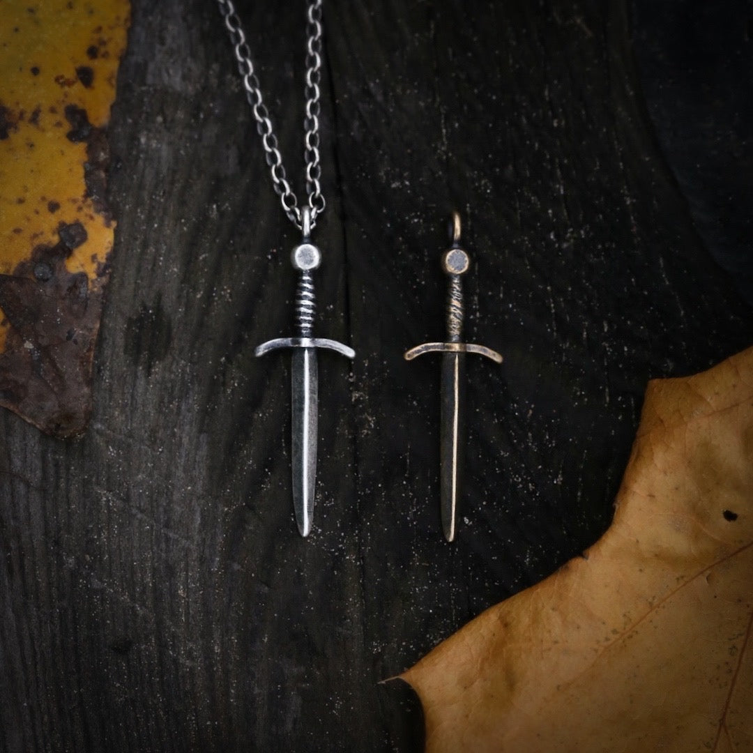 *Made-To-Order* Sword Necklace Sterling Silver or Bronze