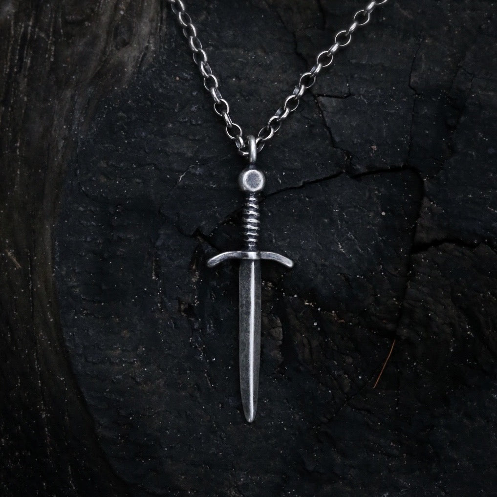 *Made-To-Order* Sword Necklace Sterling Silver or Bronze