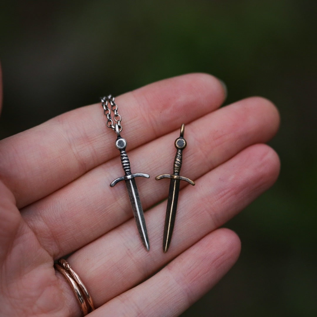 *Made-To-Order* Sword Necklace Sterling Silver or Bronze
