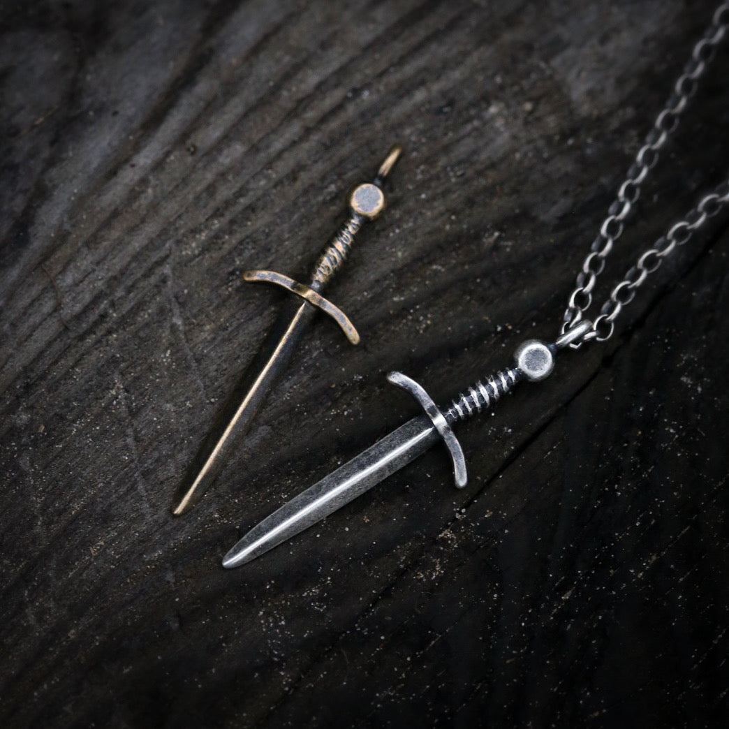 *Made-To-Order* Sword Necklace Sterling Silver or Bronze