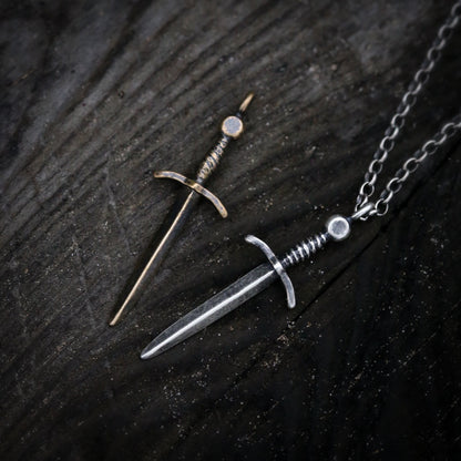 *Made-To-Order* Sword Necklace Sterling Silver or Bronze
