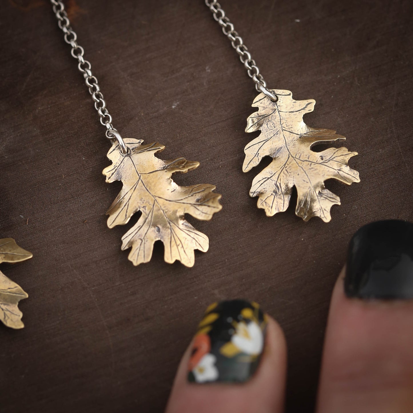 Oak Leaf Drop Earrings