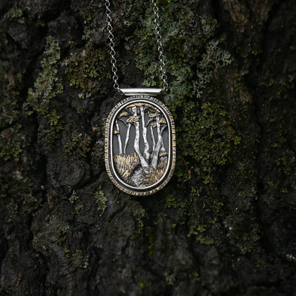 Guiding Path- Sterling Silver, Brass, and 24k Gold Statement Necklace