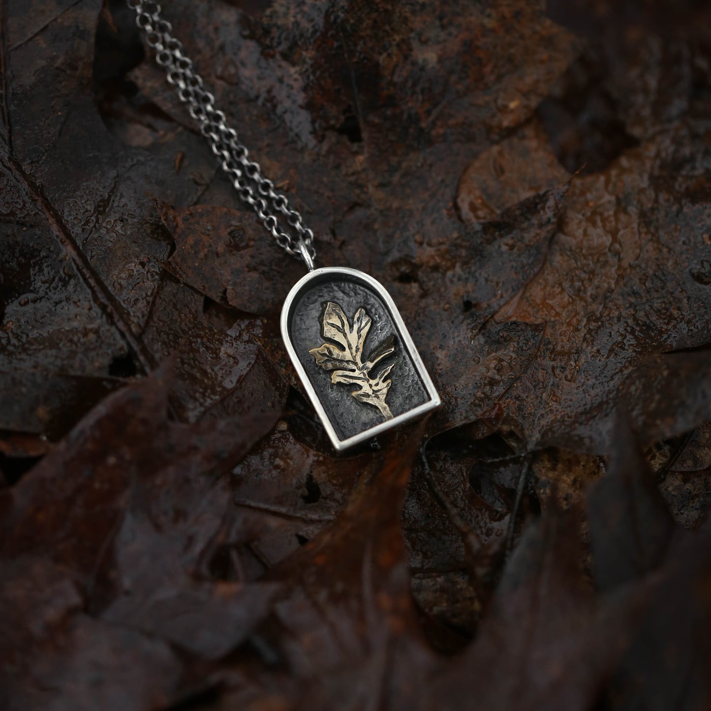 Sacred Oak Sterling Silver and Brass Necklace