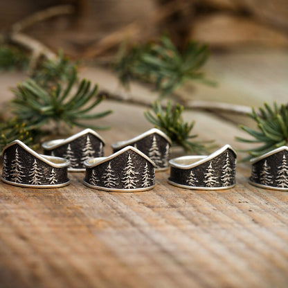 Sterling Silver Nightfall Rings - Ready To Ship