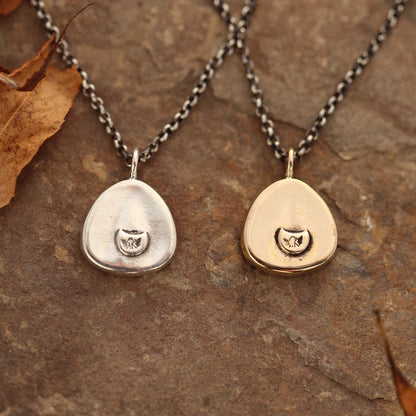 Trillion Pine Tree Necklace in Sterling Silver or Bronze